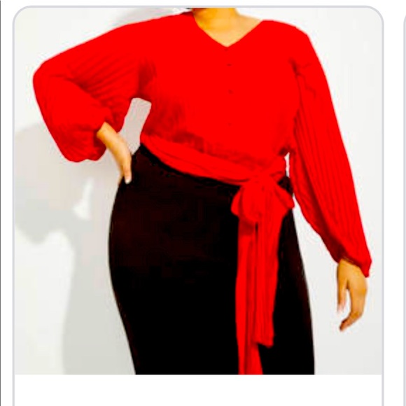 Red curvy girl by Ashley Stewart   blouse size 3x - Picture 1 of 6